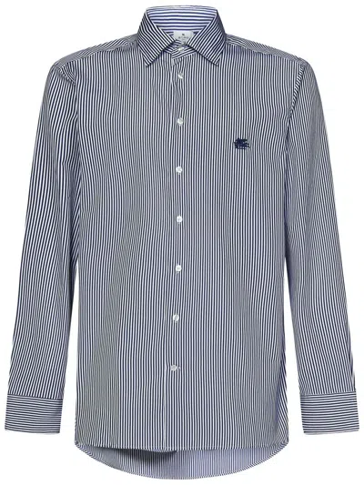 Etro Blue Cotton Shirt In S8461