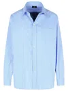 Etro Light Blue Shirt With Back Print In Blue