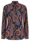 Etro Paisley-patterned Cotton Blouse In Blue