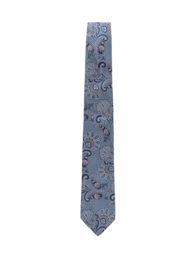 Etro Blue Cravatta Paisley Tie