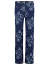 Etro Denim Jeans Floral Pattern In Blue