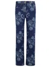 Etro Denim Jeans Floral Pattern In Blue