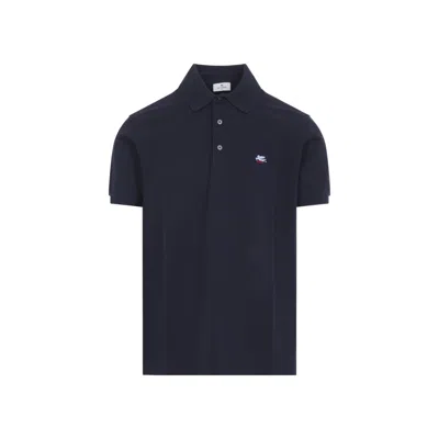 Etro Blue Embroidery Logo Polo