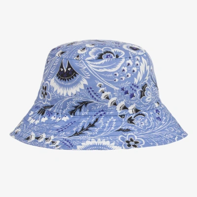 Etro Blue Floral Cotton Bucket Hat