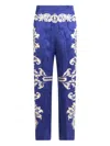Etro Patterned Trousers With Elastic Waistband And Embellishments In Blue