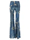 Etro Laminated Trousers In Blue