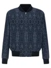 Etro Jacquard Bomber Jacket Casual Jackets And Parka In Blue