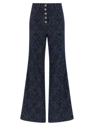 ETRO BLUE JACQUARD JEANS