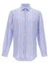 Etro Striped Long-sleeved Shirt In Blue