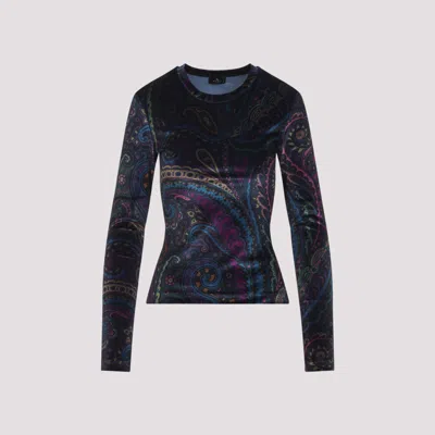ETRO BLUE LONG SLEEVE TOP