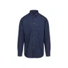 Etro Pegaso Embroidered Long-sleeved Shirt In Blue
