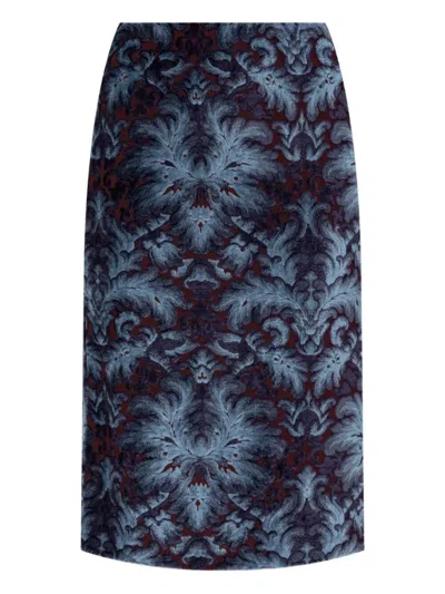 Etro Blue Midi Pencil Skirt