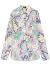 Etro Lucky Charm Print Cotton Poplin Button-down Blouse In Multicolour