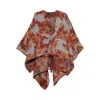 Etro Paisley-jacquard Brushed Wool-blend Cape In Brown