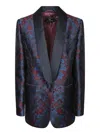 Etro Single-breasted Silk Jacquard Blazer In Burgundy