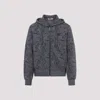 Etro Paisley Print Zip-up Hooded Sweatshirt In Gray