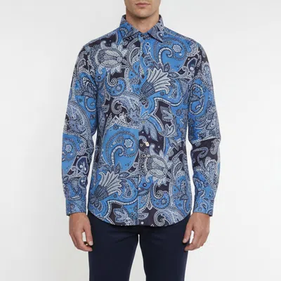 Pre-owned Etro Blue Paisley Print Cotton Long Sleeve Shirt Xxl