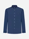 Etro Blue Paisley Print Logo Denim Shirt