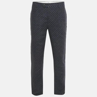 Pre-owned Etro Blue Paisley Prints Linen Trousers Xxl