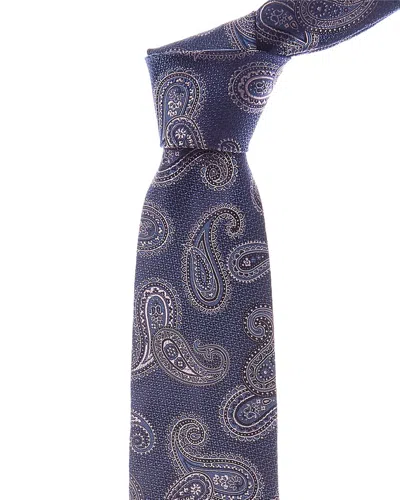 Etro Blue Paisley Silk Tie