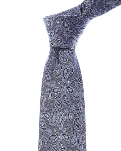 Etro Blue Paisley Silk Tie