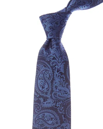 Etro Blue Paisley Silk Tie