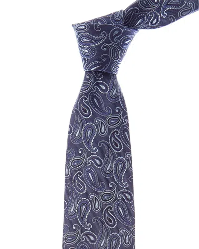 Etro Blue Paisley Silk Tie