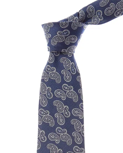 Etro Blue Paisley Silk Tie