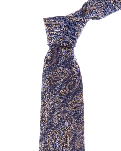 Etro Blue Paisley Silk Tie