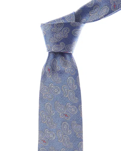 Etro Blue Paisley Silk Tie