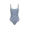 Etro Floral Backless One-piece Swimsuit In Blue