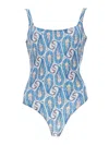 Etro Floral Backless One-piece Swimsuit In Blue