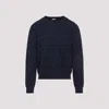Etro Blue Sweater With Paisley Print In Cotton-wool Blend In Blue