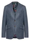 Etro Classic Pinstripe Blazer In Tailored Style In Blue