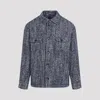 Etro Chevron Herringbone Wool Jacket Pockets In Blue