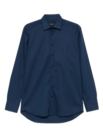 Etro Blue Shirt With Pegasus Motif