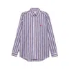 Etro Striped Floral Shirt In Blue