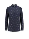 Etro Floral Diamond Grid Shirt In Blue