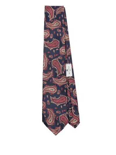 Etro Blue Silk Tie In Neutral