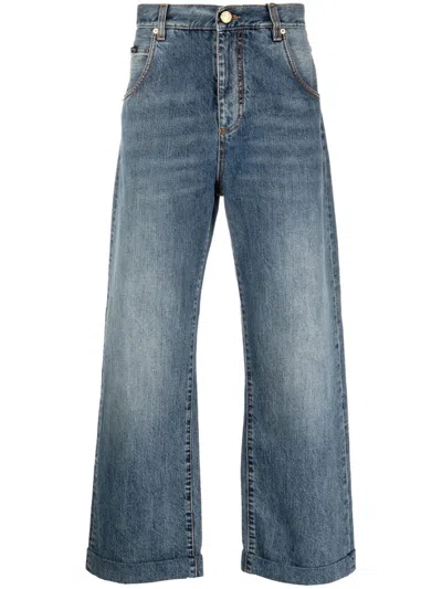 Etro Blue Straight Solid Jeans