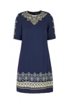 Etro Stretch Viscose Dress With Embroidered Geometric Pattern In 200