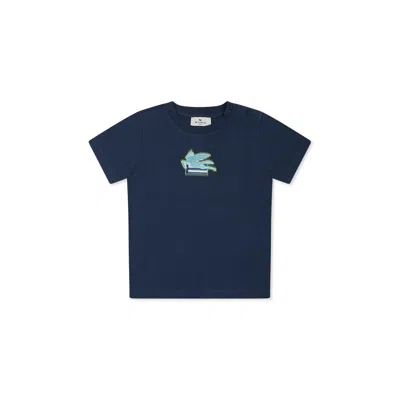 ETRO BLUE T-SHIRT FOR BABY BOY PEGASUS