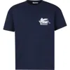 ETRO BLUE T-SHIRT FOR BOY WITH PEGASUS
