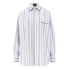 Etro Striped Cotton Shirt In Blue