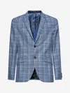 Etro Men Blue Tweed Single-breasted Blazer