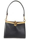Etro Womens Black Vela Medium Leather Shoulder Bag In Light Blue