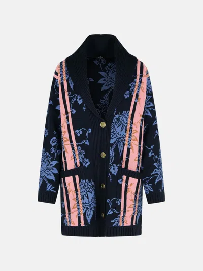Etro Blue Wool Blend Cardigan
