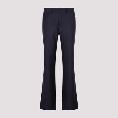 Etro Striped Wool Trousers In Blue