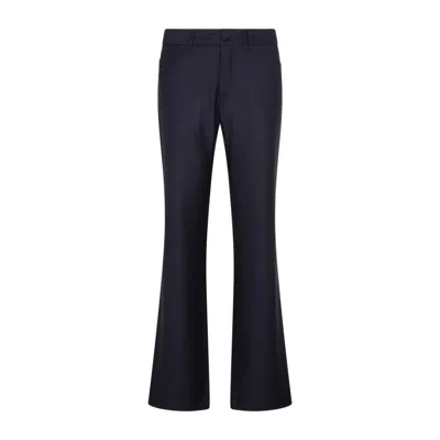 ETRO BLUE WOOL BOOTCUT TROUSERS