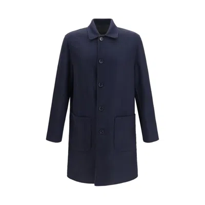 Etro Soho Reversible Wool-blend Coat In Blue